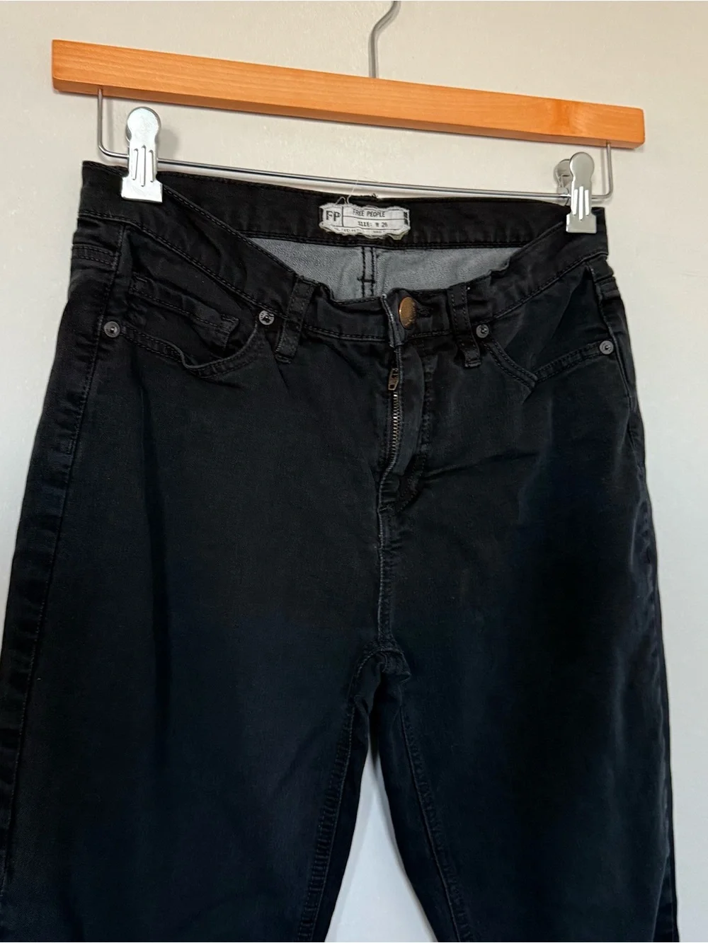 Free People High Rise Black Skinny Jeans Women 26